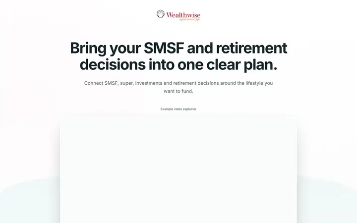 Landing page preview for Wealthwise